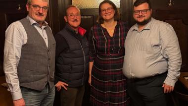 Top 3 Kandidaten (v.l.n.r.: Frank-Michael Müller, Benedikt Bente, Kreisvorsitzende Anna Ahlfeld und Felix Meyer)